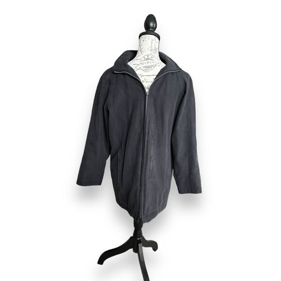 London Fog Men's Black Windbreaker Jacket with Hood - Size Small - Picture 1 of 6